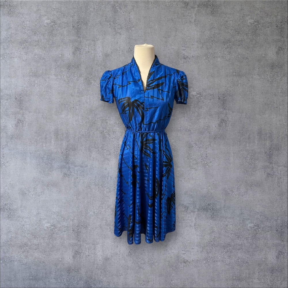 Blue & Black Pattern Dress